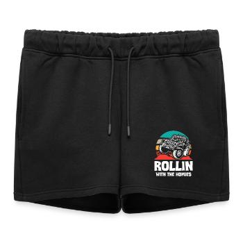Jeeps Rollin avec The Homies - Short de survêtement femme premium - noir - Devant - AI Model Female 172 light (172cm)