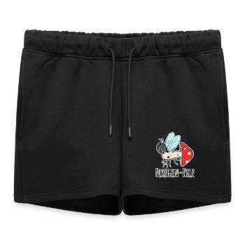 Amanite tue-mouches - moitié mouche, moitié champignon - Short de survêtement femme premium - noir - Devant - AI Model Female 172 light (172cm)