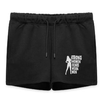 Des femmes fortes effraient les hommes faibles Féministe confiante - Short de survêtement femme premium - noir - Devant - AI Model Female 172 light (172cm)