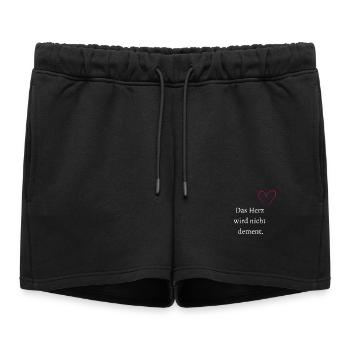 Le cœur ne devient pas dément. - Short de survêtement femme premium - noir - Devant - AI Model Female 172 light (172cm)