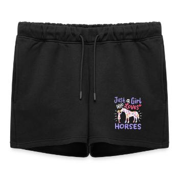 Chevaux Amateurs de chevaux - Short de survêtement femme premium - noir - Devant - AI Model Female 172 light (172cm)