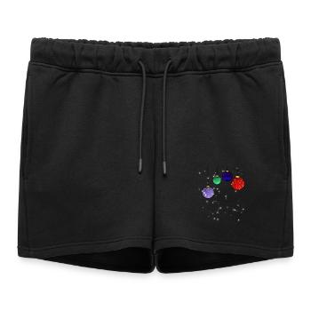Boules d’arbre de Noël avec flocons de neige - Short de survêtement femme premium - noir - Devant - AI Model Female 172 light (172cm)