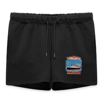 TITANIC création Louis RUNEMBERG © Adagp - Short de survêtement femme premium - noir - Devant - AI Model Female 172 light (172cm)