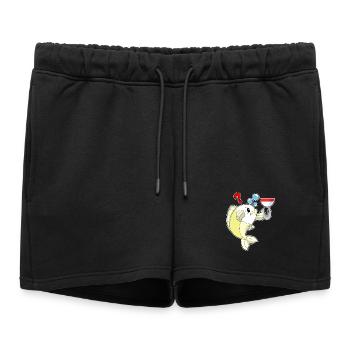 Pêcheur pêcheur à l’hameçon - Short de survêtement femme premium - noir - Devant - AI Model Female 172 light (172cm)