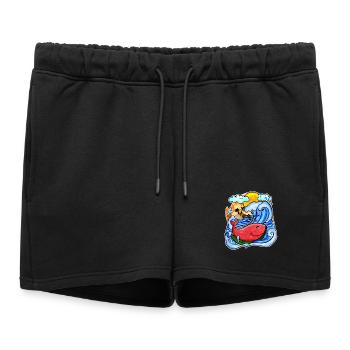 Watermelon Whale - Women’s Premium Organic Sweatshorts - black - Front - AI Model Female 172 light (172cm)
