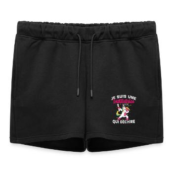 Femme Institutrice Qui Déchire Idée Enseignant - Short de survêtement femme premium - noir - Devant - AI Model Female 172 light (172cm)