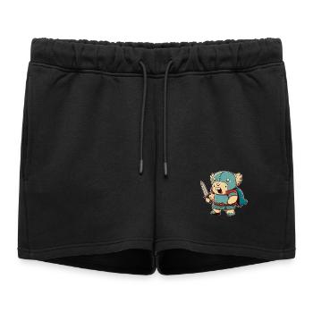 Mad warrior with sword - Women’s Premium Organic Sweatshorts - black - Front - AI Model Female 172 light (172cm)