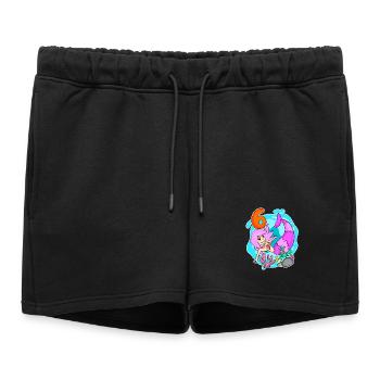 Fille - 6e anniversaire Sirène - Fille - Short de survêtement femme premium - noir - Devant - AI Model Female 172 light (172cm)