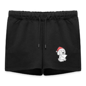 Chien maltais Animal Noël - Short de survêtement femme premium - noir - Devant - AI Model Female 172 light (172cm)