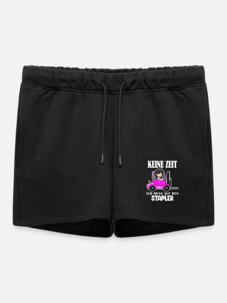 Stapler Gabelstapler Lager Logistik Damen - Frauen Premium Organic Sweatshorts - Schwarz
