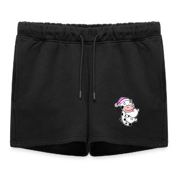 Vache Fatiguée Dormir Fille Endormie - Short de survêtement femme premium - noir - Devant - AI Model Female 172 light (172cm)