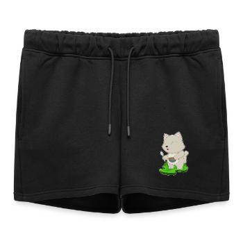 Cuisson dans un bol de cuisson pour chats - Short de survêtement femme premium - noir - Devant - AI Model Female 172 light (172cm)