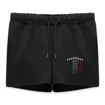 Jet Parade Tricolore - Short de survêtement femme premium - noir - Devant - AI Model Female 172 light (172cm)