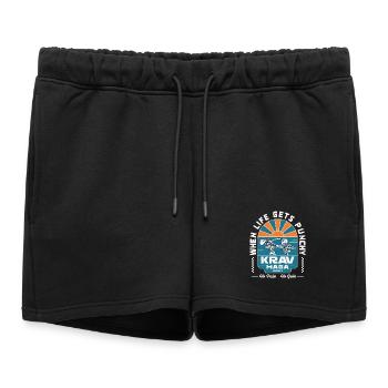 Quand la vie devient percutante - Short de survêtement femme premium - noir - Devant - AI Model Female 172 light (172cm)