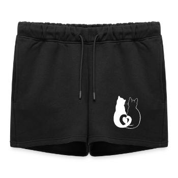 Aimant Chats Silhouette Art - Short de survêtement femme premium - noir - Devant - AI Model Female 172 light (172cm)
