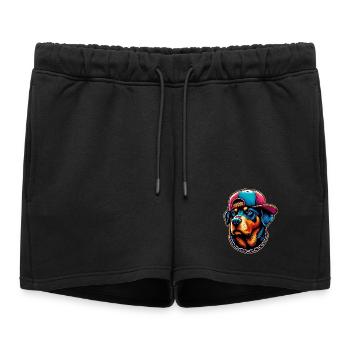 Dog - Women’s Premium Organic Sweatshorts - black - Front - AI Model Female 172 light (172cm)