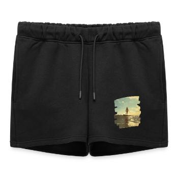 Stand-up paddle SUP - Women’s Premium Organic Sweatshorts - black - Front - AI Model Female 172 light (172cm)