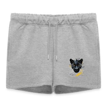 Panther Leopard Raubkatze Süße Großkatze Panter - Frauen Premium Organic Sweatshorts - Grau meliert - Vorne - AI Model Female 172 light (172cm)