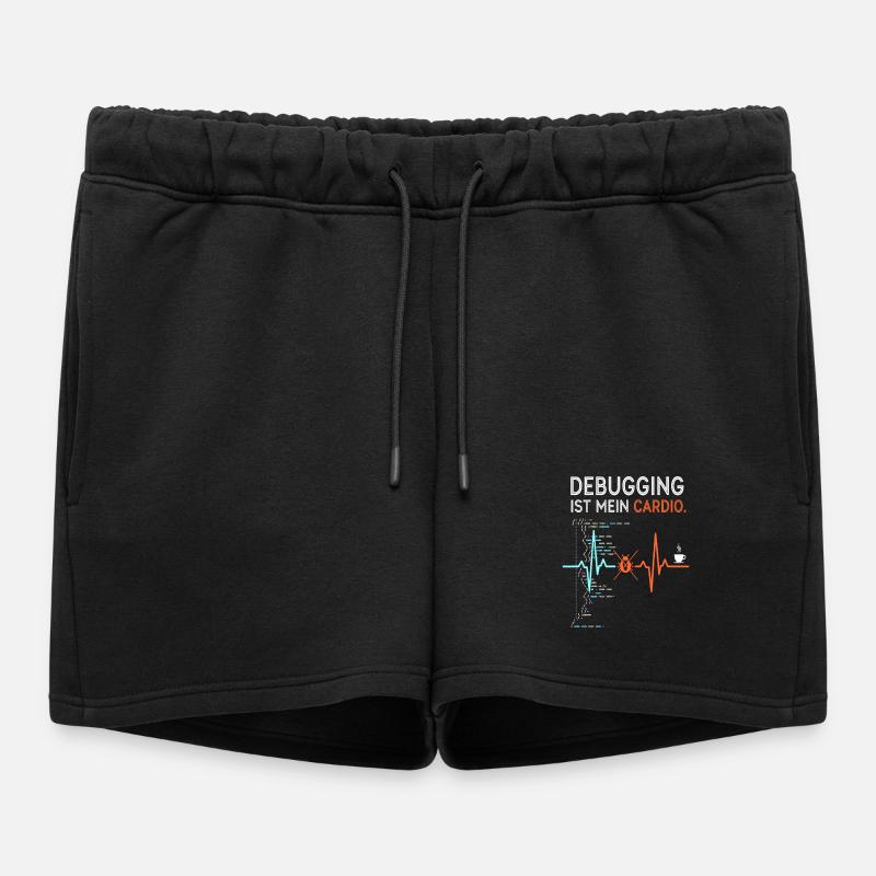 Debugging ist mein Cardio - Computer Nerd - Frauen Premium Organic Sweatshorts - Schwarz