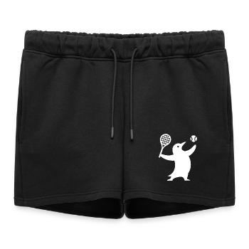Plain Penguin Silhouette Tennis Player Sport - Women’s Premium Organic Sweatshorts - black - Front - AI Model Female 172 light (172cm)