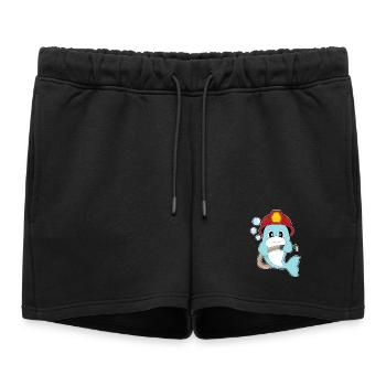 dauphin pompier tuyau d'incendie pompiers - Short de survêtement femme premium - noir - Devant - AI Model Female 172 light (172cm)
