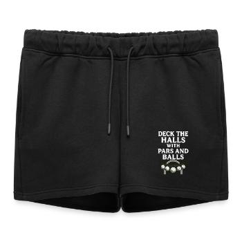 Deck The Halls With Pars And Balls Christmas Golf - Women’s Premium Organic Sweatshorts - black - Front - AI Model Female 172 light (172cm)