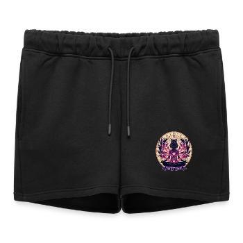 Mon âme ronronne - Chat mystique - Short de survêtement femme premium - noir - Devant - AI Model Female 172 light (172cm)