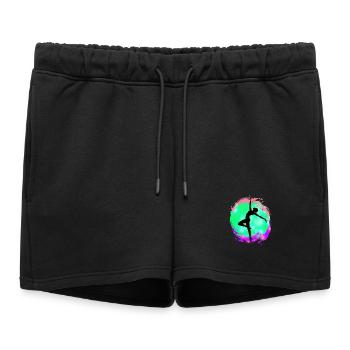 Silhouette de danseuse néon éclaboussure - Short de survêtement femme premium - noir - Devant - AI Model Female 172 light (172cm)