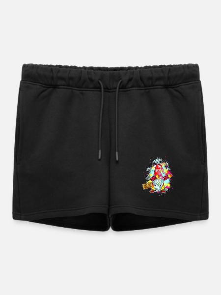 KREATIV WICHTEL Dab Graffiti Künstler XMas  - Frauen Premium Organic Sweatshorts - Schwarz