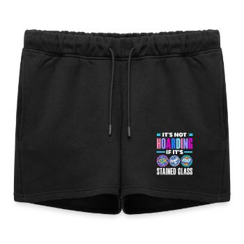 Stained Glass Art Stained Glass Artist - Women’s Premium Organic Sweatshorts - black - Front - AI Model Female 172 light (172cm)