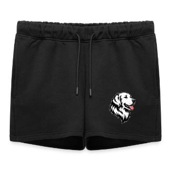 Golden Retriever avant blanc - Short de survêtement femme premium - noir - Devant - AI Model Female 172 light (172cm)