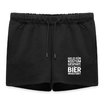 L’argent du carnaval économisé pour la fête costumée de bière et alcool - Short de survêtement femme premium - noir - Devant - AI Model Female 172 light (172cm)