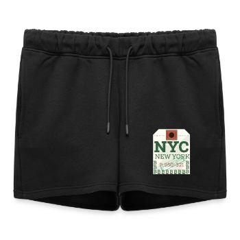 Tampon de passeport NYC Bold - Short de survêtement femme premium - noir - Devant - AI Model Female 172 light (172cm)
