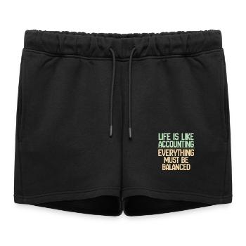 La vie est comme la comptabilité, tout doit s’équilibrer - Short de survêtement femme premium - noir - Devant - AI Model Female 172 light (172cm)