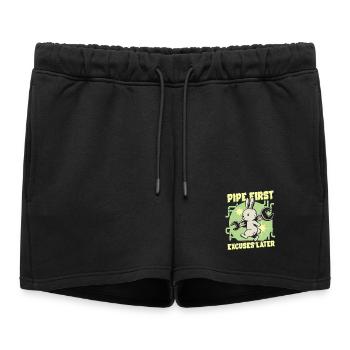 Tuyau constructeur de tuyaux poseurs de tuyaux en premier - Short de survêtement femme premium - noir - Devant - AI Model Female 172 light (172cm)