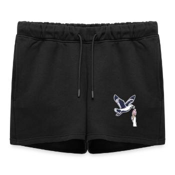 Mouette drôle vole une glace - Short de survêtement femme premium - noir - Devant - AI Model Female 172 light (172cm)