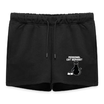 Serviteur Chat Personnel - Short de survêtement femme premium - noir - Devant - AI Model Female 172 light (172cm)
