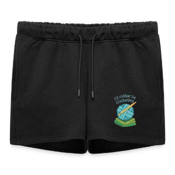 Je préférerais crocheter du fil crochet drôle de crochet pour amateurs - Short de survêtement femme premium - noir - Devant - AI Model Female 172 light (172cm)