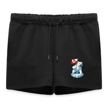 Drapeau du Groenland Le Groenland n’est pas à vendre - Short de survêtement femme premium - noir - Devant - AI Model Female 172 light (172cm)