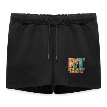 Tie-Dye pour Thérapeute Respiratoire - Short de survêtement femme premium - noir - Devant - AI Model Female 172 light (172cm)