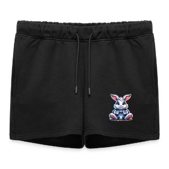 Joueur de Jeux de Lapins de Pâques - Short de survêtement femme premium - noir - Devant - AI Model Female 172 light (172cm)