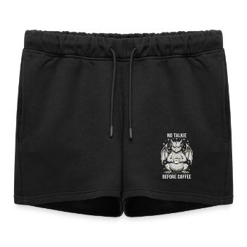 Pas de conversation avant Dragon Amoureux du Café - Short de survêtement femme premium - noir - Devant - AI Model Female 172 light (172cm)