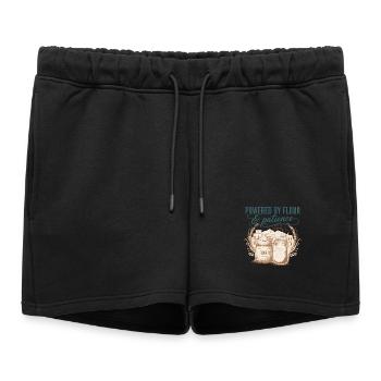 Cuisson au pain au levain alimenté par la farine - Short de survêtement femme premium - noir - Devant - AI Model Female 172 light (172cm)
