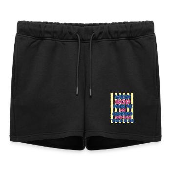Dieu rit : Tu vas t’amuser - Short de survêtement femme premium - noir - Devant - AI Model Female 172 light (172cm)