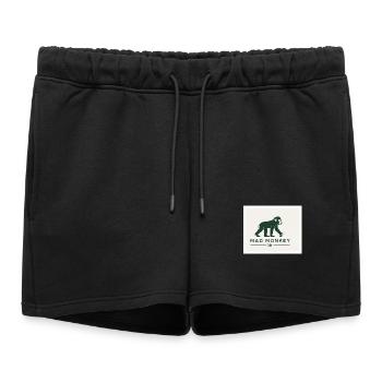 Mad Monkey Vintage Logo Illustration - Women’s Premium Organic Sweatshorts - black - Front - AI Model Female 172 light (172cm)