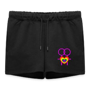 lesbienne femmes femmes symboles féminins CSD - Short de survêtement femme premium - noir - Devant - AI Model Female 172 light (172cm)