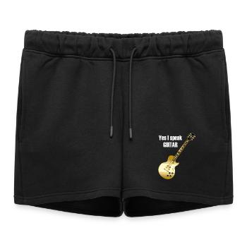 Oui je parle guitare en disant 'Oui je parle - Short de survêtement femme premium - noir - Devant - AI Model Female 172 light (172cm)