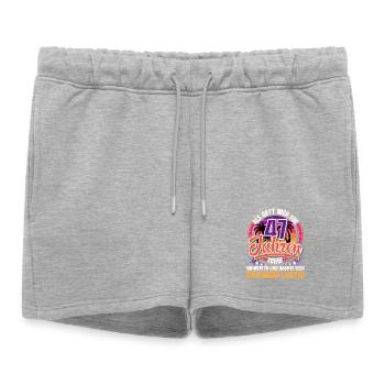 47. Geburtstag Als Gott Mich Schuf Vor - Frauen Premium Organic Sweatshorts - Grau meliert - Vorne - AI Model Female 172 light (172cm)