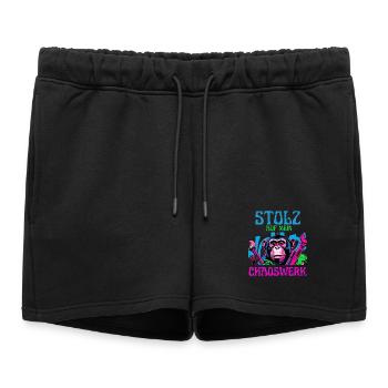 Fière de mon chaos – DIY Monkey - Short de survêtement femme premium - noir - Devant - AI Model Female 172 light (172cm)