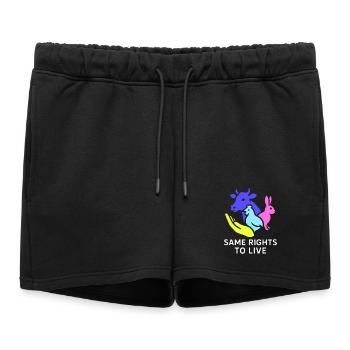 same rights to live - Women’s Premium Organic Sweatshorts - black - Front - AI Model Female 172 light (172cm)
